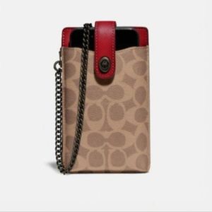 🔥COACH Leather Turnlock Chain  Crossbody for Phone !LIKE NEW!